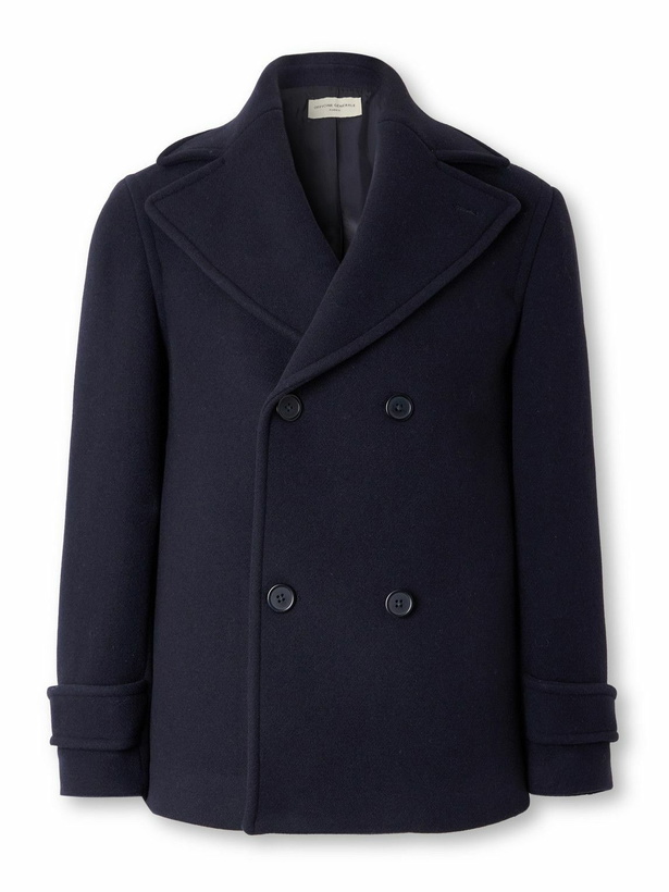 Photo: Officine Générale - Pat Double-Breasted Wool-Blend Peacoat - Blue