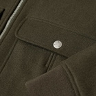 A.P.C. Ben Faux Fur Collar Jacket in Dark Green