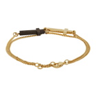 Dsquared2 Gold and Wood Double Cross Bracelet