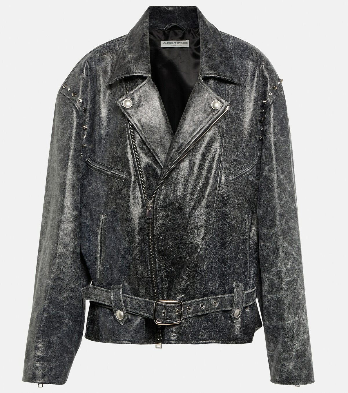 Alessandra Rich Distressed leather jacket
