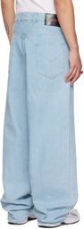 LU'U DAN Blue Wash Pleated Front Jeans