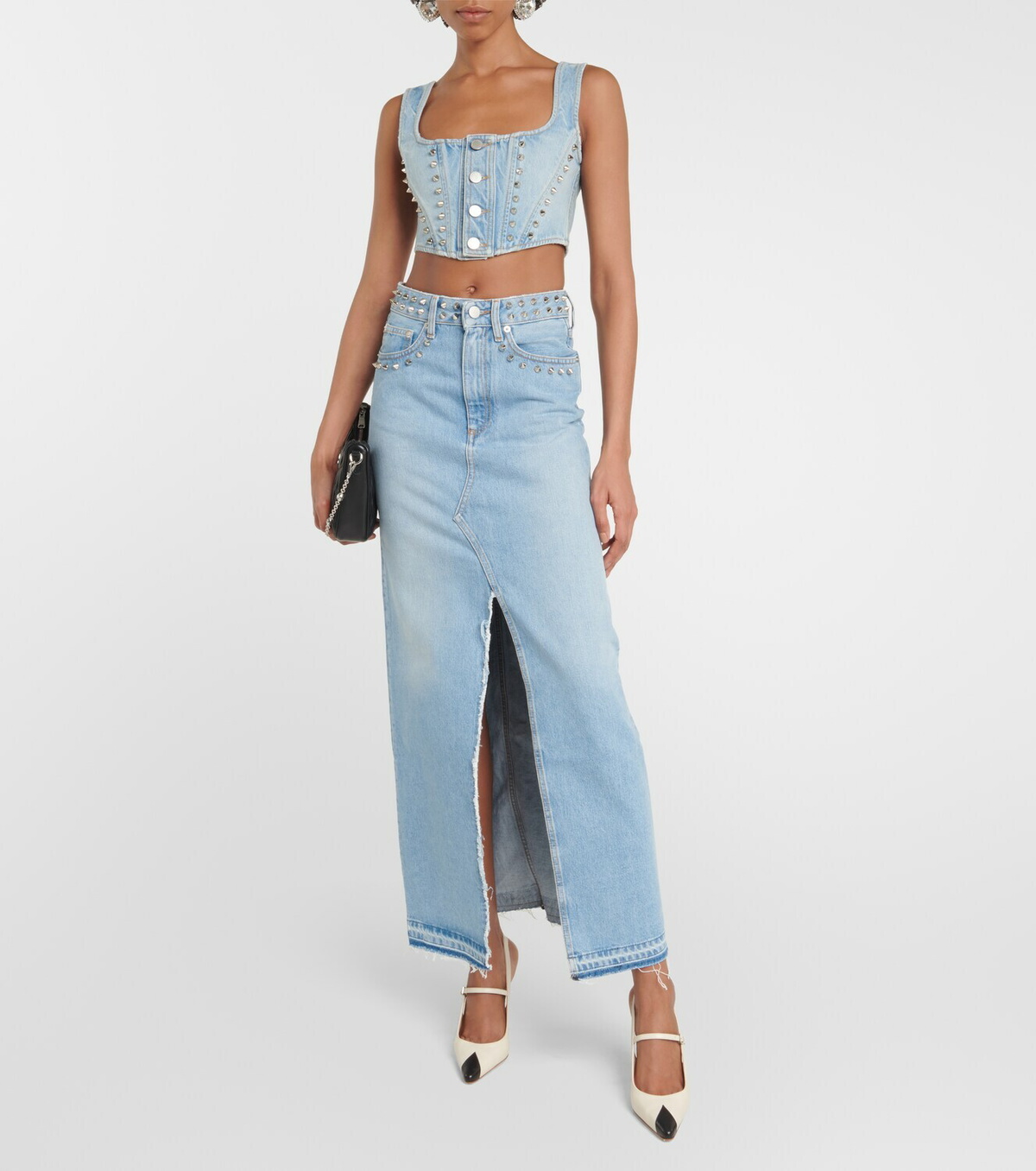 Alessandra Rich Denim crop top