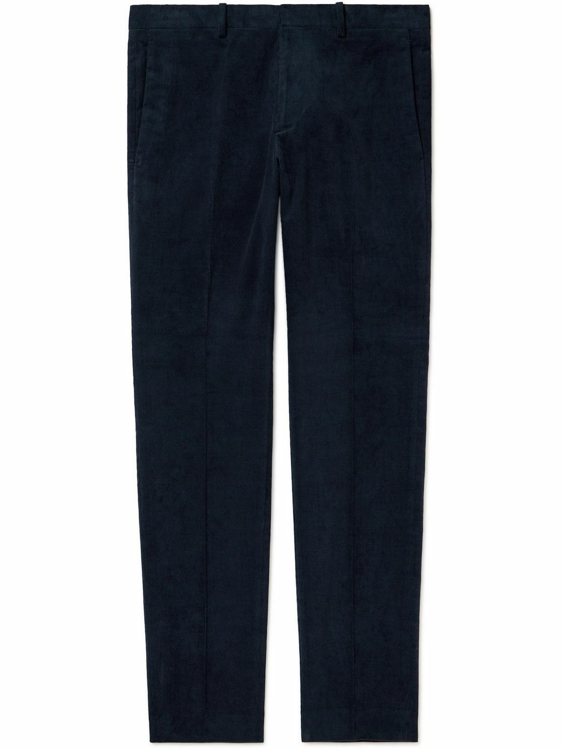 Theory - Zaine Tapered Cotton-Blend Corduroy Suit Trousers - Blue Theory