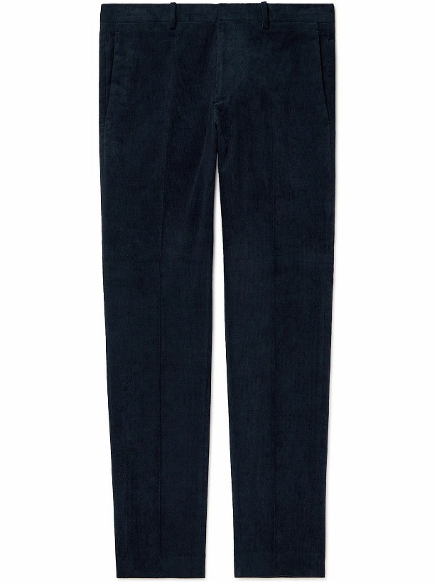 Photo: Theory - Zaine Tapered Cotton-Blend Corduroy Suit Trousers - Blue