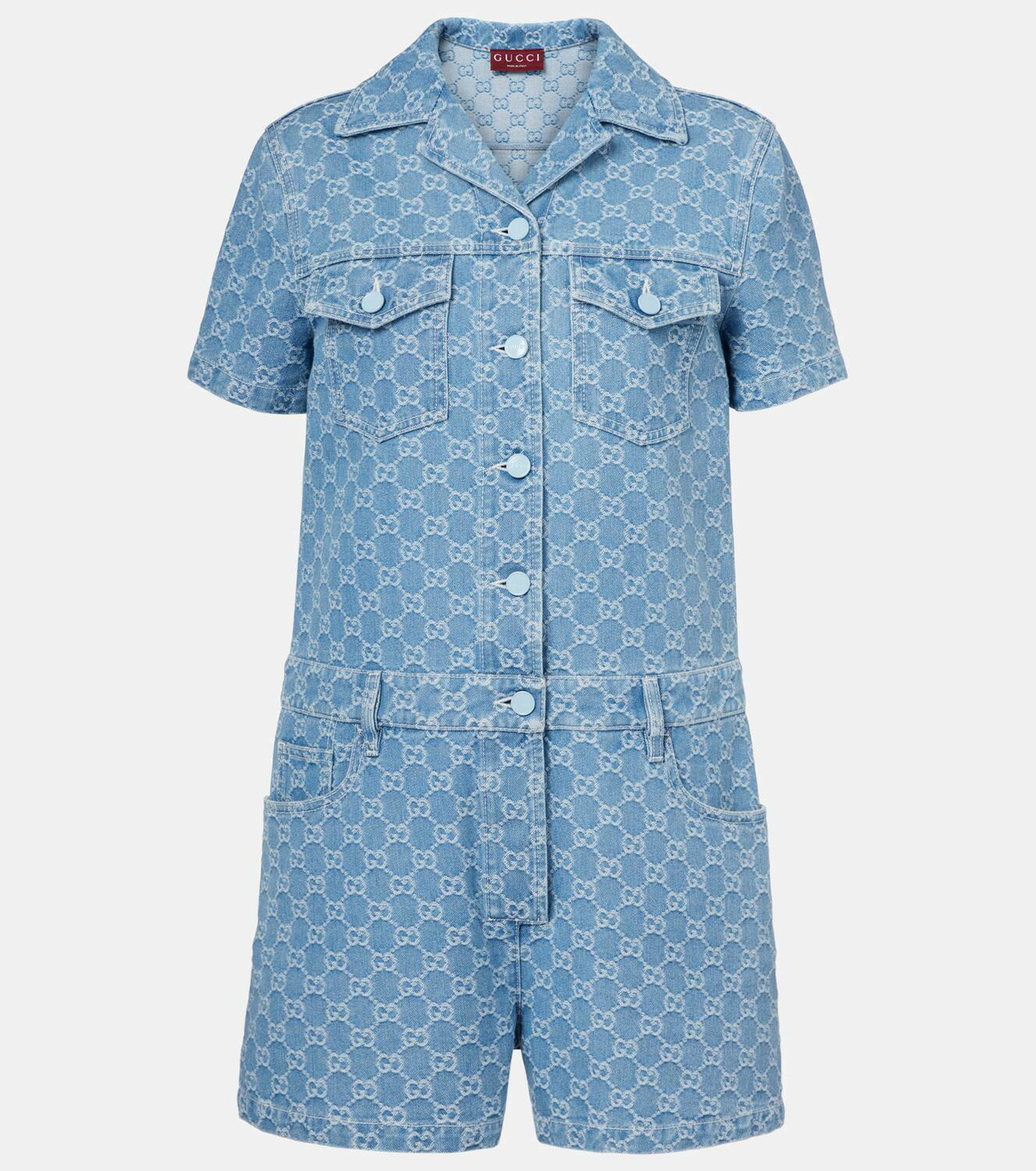 Gucci GG denim jacquard romper