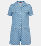 Gucci GG denim jacquard romper