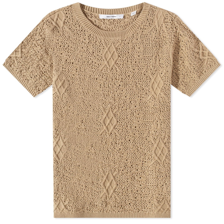 Photo: Daily Paper Men's Shield Crochet T-Shirt in Hazel Brown