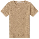 Daily Paper Men's Shield Crochet T-Shirt in Hazel Brown