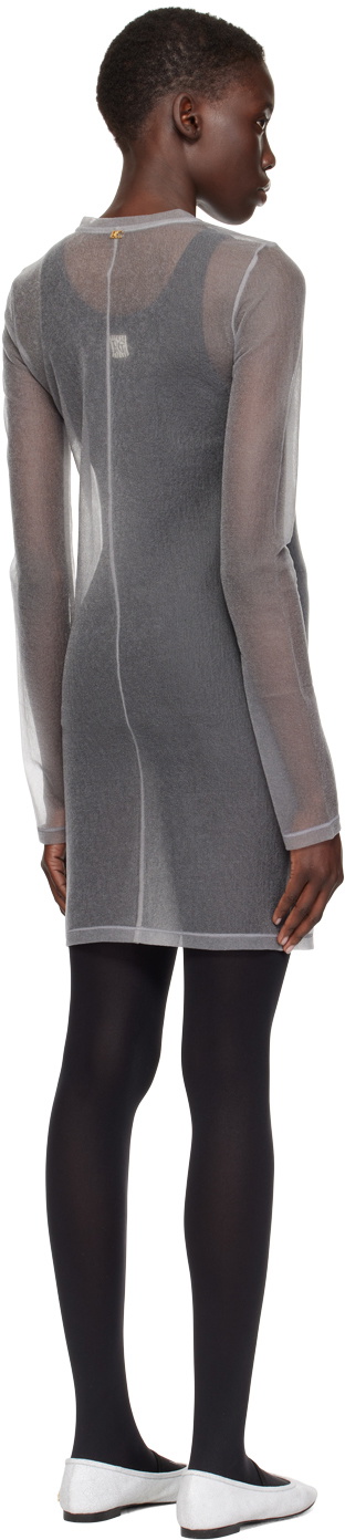 Recto Gray Sheer Minidress