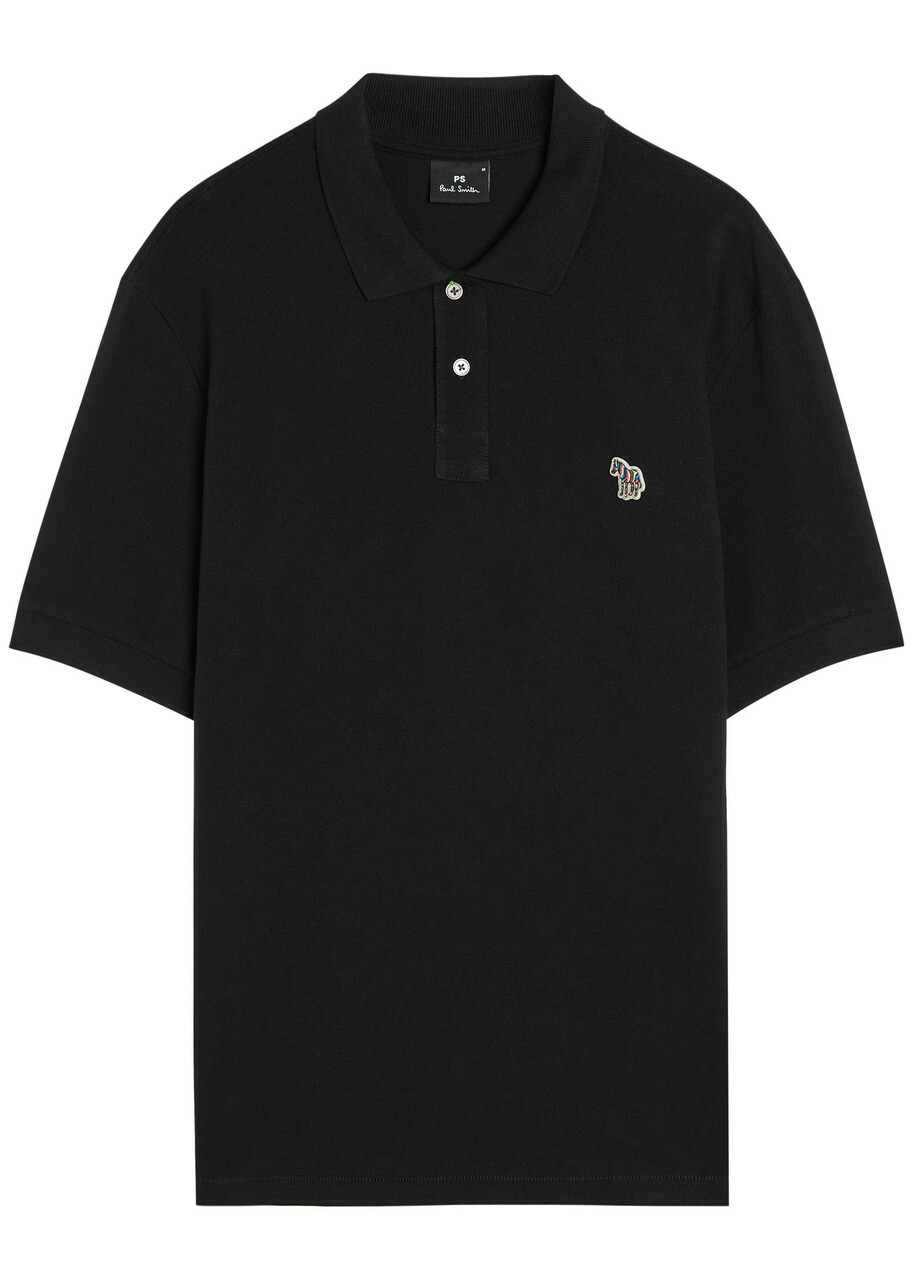 PS Paul Smith Appliquéd Piqué Cotton Polo Shirt Black