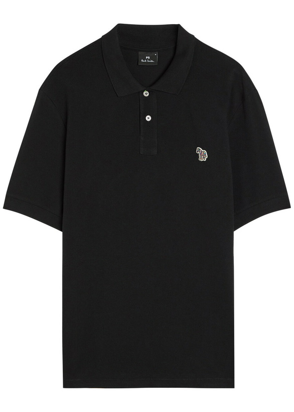 Photo: PS Paul Smith Appliquéd Piqué Cotton Polo Shirt Black
