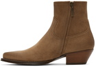 Saint Laurent Tan Suede Lukas Boots