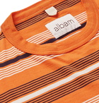 Albam - Striped Cotton-Jersey T-Shirt - Orange