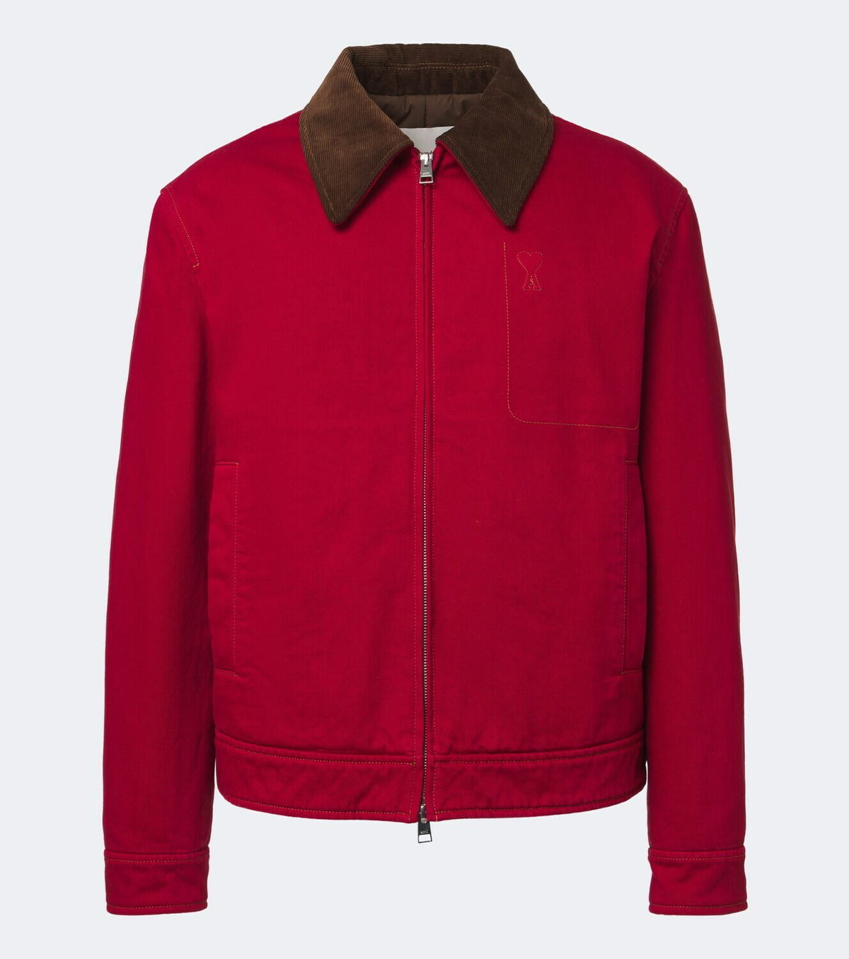 Ami Paris Ami de Coeur corduroy-trimmed denim jacket