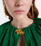 Oscar de la Renta Crystal-embellished clip-on earrings