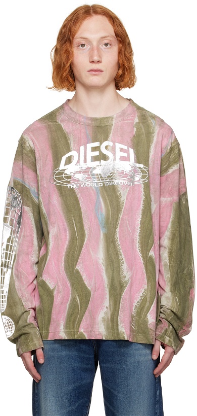 Photo: Diesel Pink T-Crane-Ls-L4 Long Sleeve T-Shirt