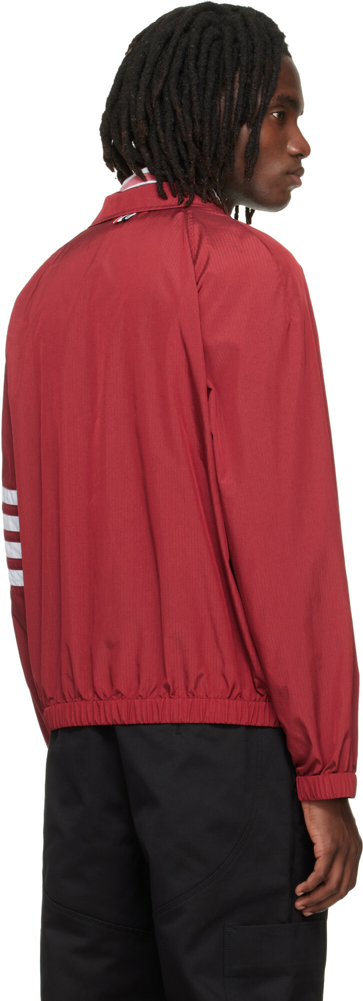Thom Browne Red Ripstop Raglan Coach Jacket