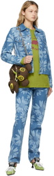 Marc Jacobs Heaven Blue Denim Laser Floral Jacket