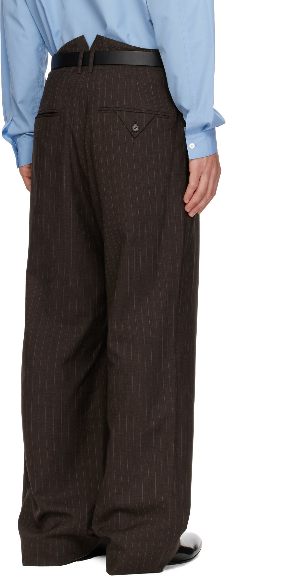 SIRE Brown Pinstripe Tailored Trousers