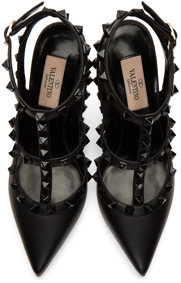 Black valentino garavani shop tonal rockstud heels