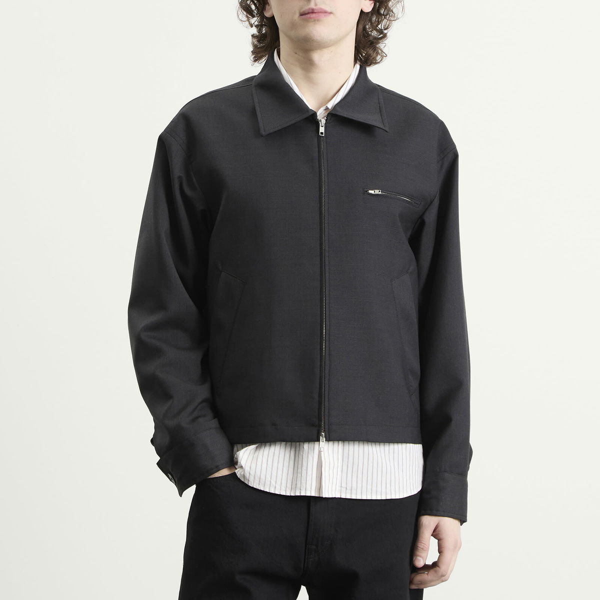 mfpen Men's Wool Postal Jacket in Anthracite