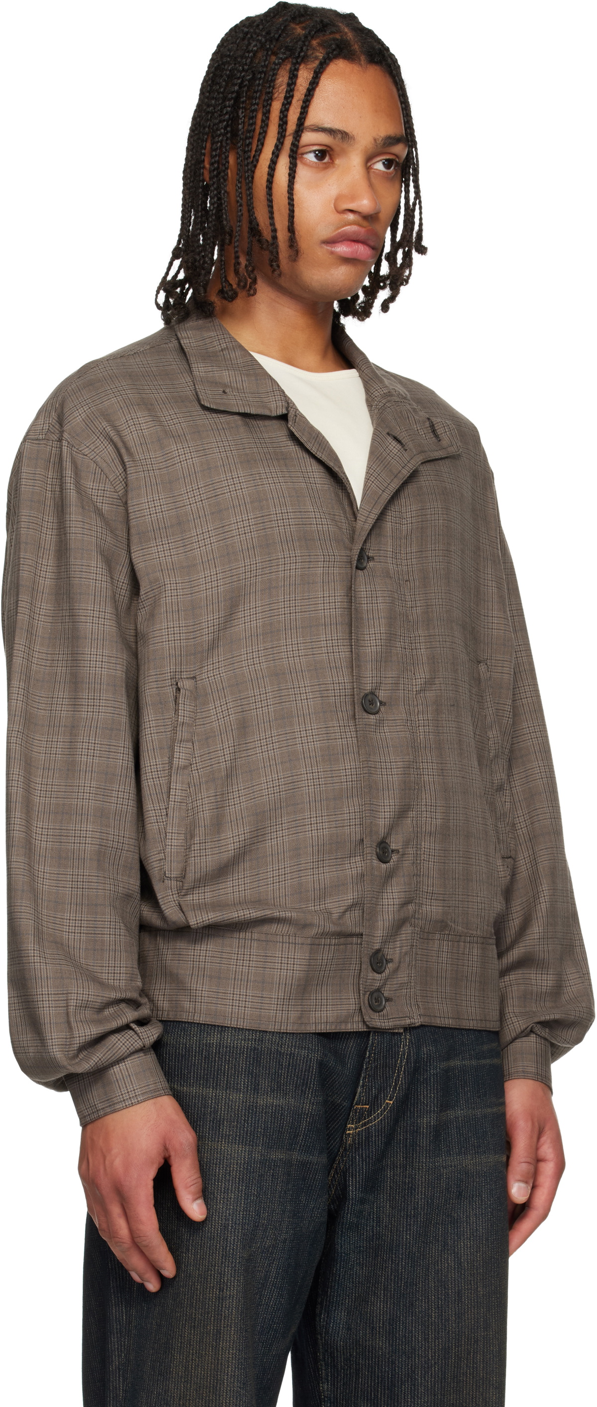 OUR LEGACY Brown Mock Bomber Jacket Our Legacy