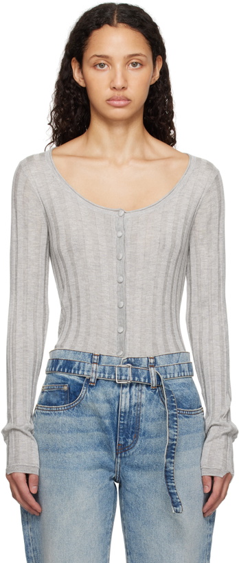 Photo: Proenza Schouler Gray Proenza Schouler White Label Hattie Cardigan
