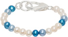 Hatton Labs SSENSE Exclusive Blue & White Pearl Bracelet