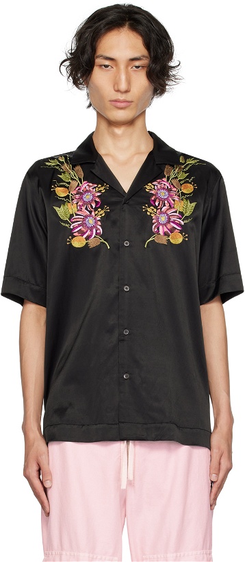 Photo: Dries Van Noten Black Embroidered Shirt