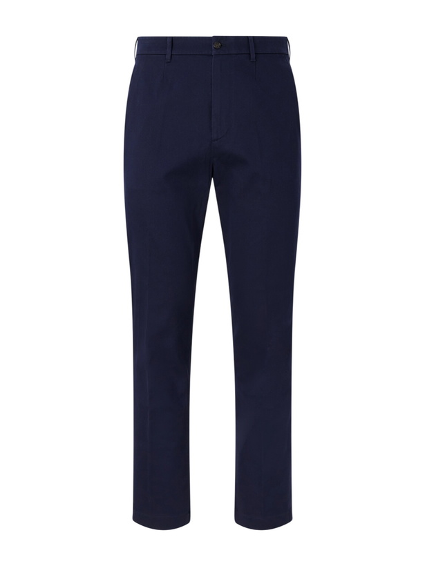 Photo: Dunhill - Straight-Leg Cotton-Blend Twill Trousers - Blue