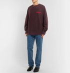 CALVIN KLEIN 205W39NYC - Oversized Logo-Embroidered Loopback Cotton-Jersey Sweatshirt - Men - Burgundy