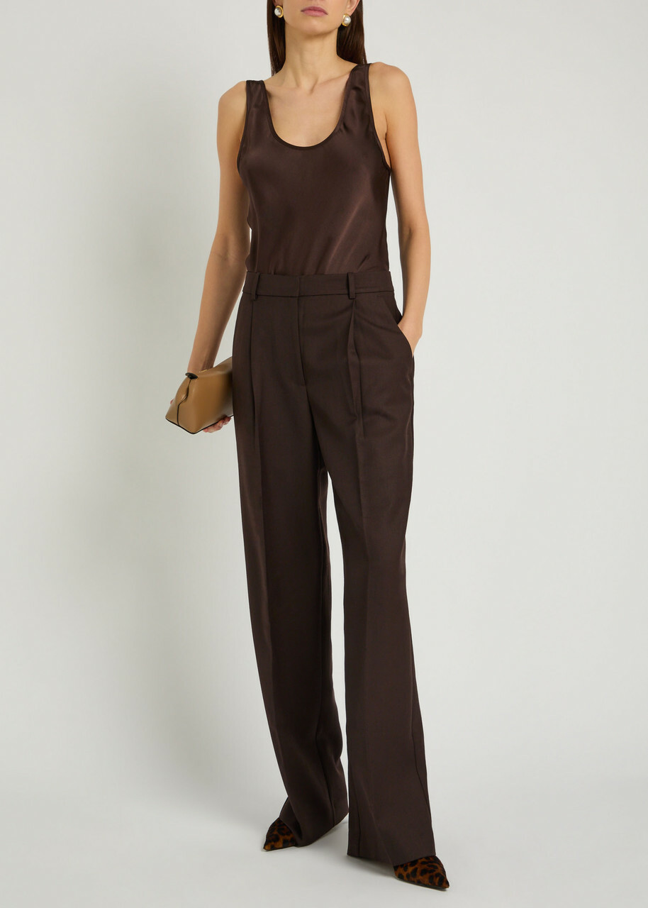 Anine Bing Lea Silk Tank top Dark Brown
