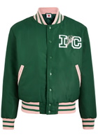 Ice Cream Logo Satin-shell Varsity Jacket Green