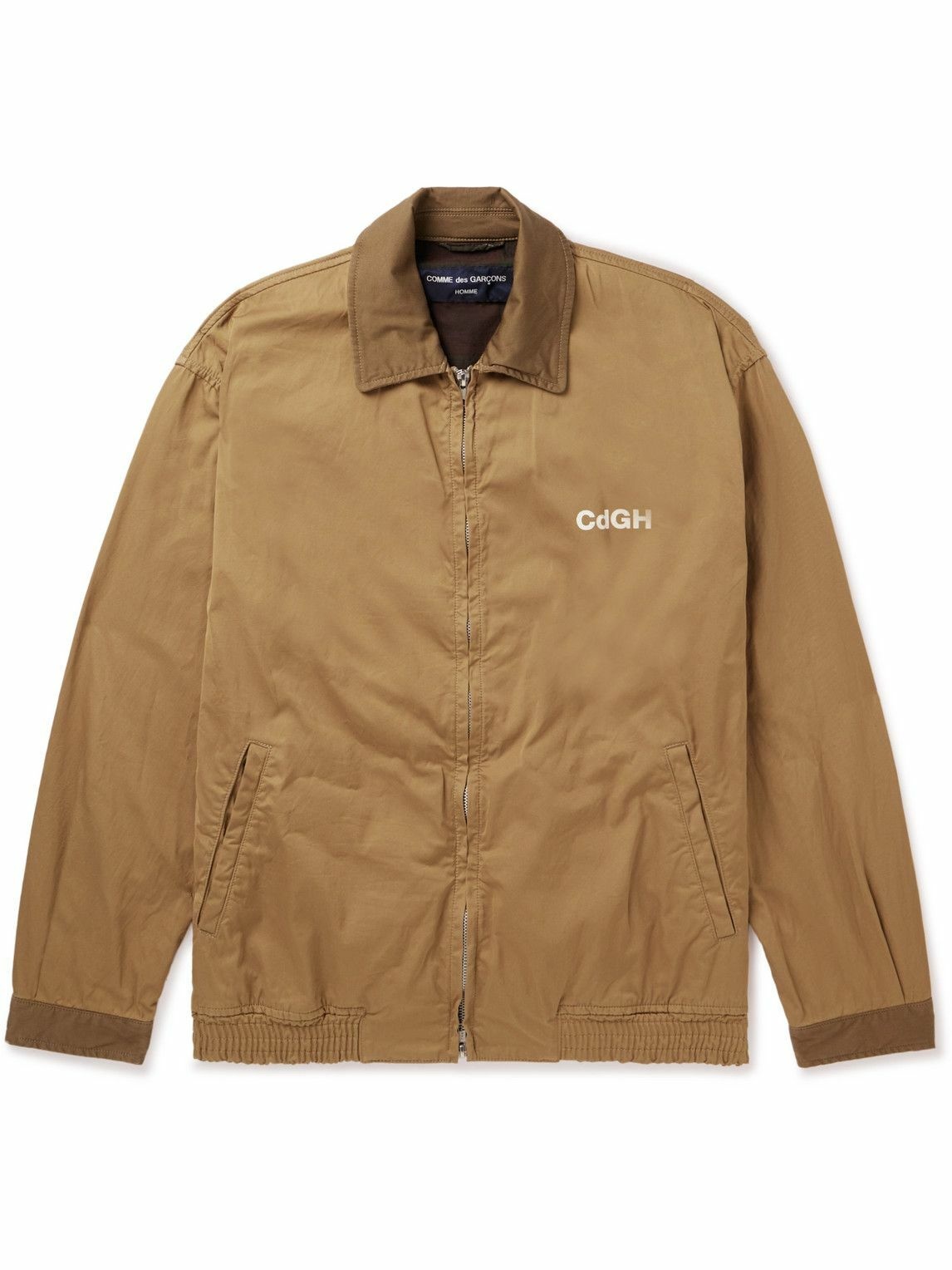 Comme des Garçons HOMME - Logo-Print Cotton-Gabardine Jacket - Neutrals ...