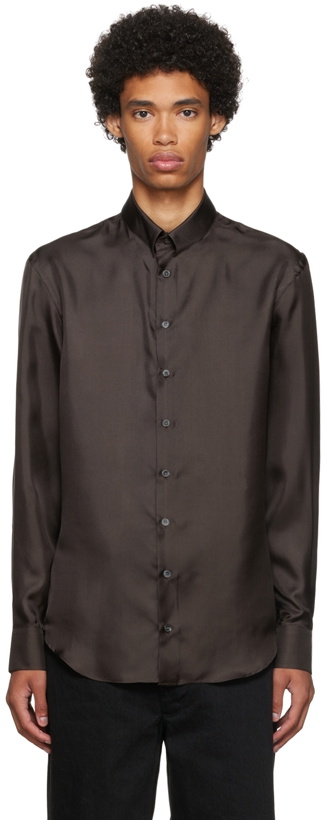 Photo: Giorgio Armani SSENSE Exclusive Brown Silk Shirt