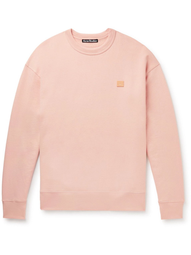 Photo: Acne Studios - Fonbar Logo-Appliquéd Cotton-Jersey Sweatshirt - Pink