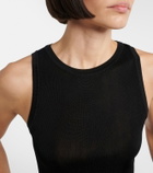Saint Laurent Ribbed-knit jersey tank top