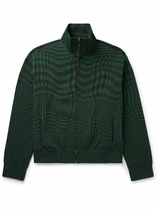 Photo: Burberry - Houndstooth Ponte Track Jacket - Green