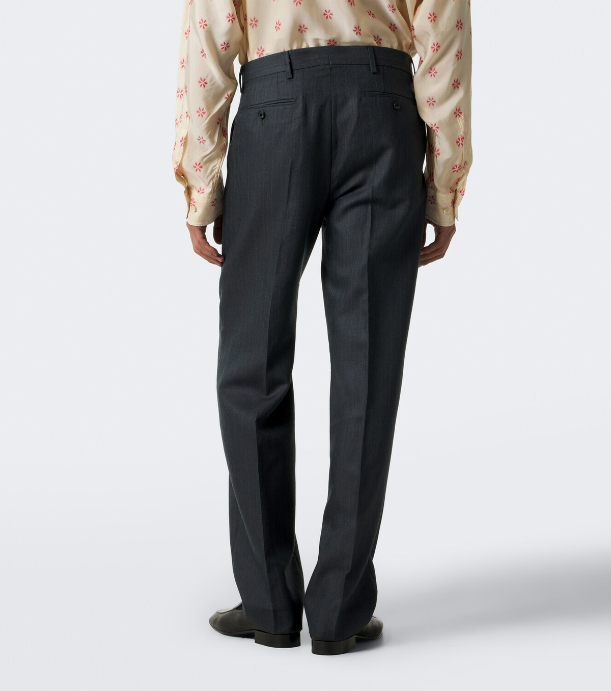 Dries Van Noten Herringbone wool straight pants