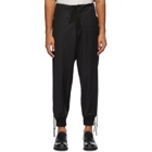 Greg Lauren Black Tux Stacked Lounge Trousers