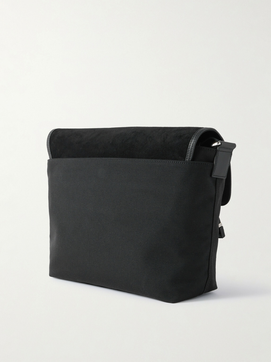 LOEWE - Leather-Trimmed Suede and Canvas Messenger Bag