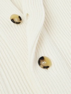Thom Sweeney - Shawl-Collar Ribbed Wool Cardigan - White