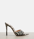 Gianvito Rossi Elle zebra-print calf hair mules