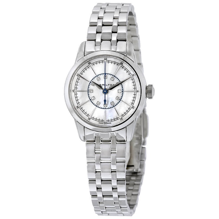 Photo: Hamilton Railroad White Mother of Pearl Dial Ladies Watch H40311191