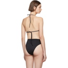 Versace Underwear Black Logo String Ribbon Bikini Top