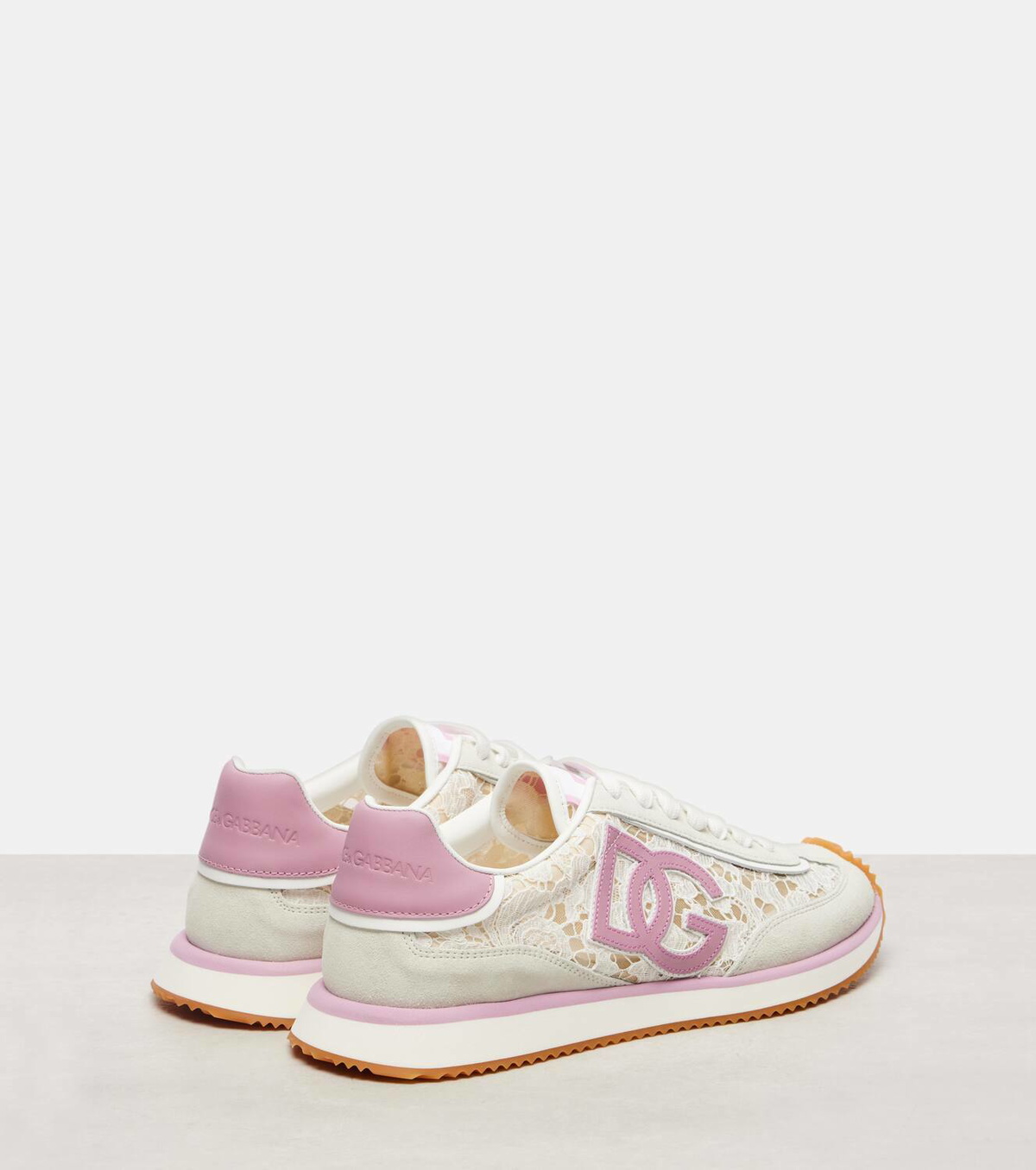 Dolce&Gabbana DG Cushioned leather-trimmed sneakers