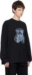 We11done Black Pearl Necklace Teddy Long Sleeve T-shirt