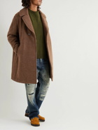 Blue Blue Japan - Double-Breasted Wool-Twill Coat - Brown
