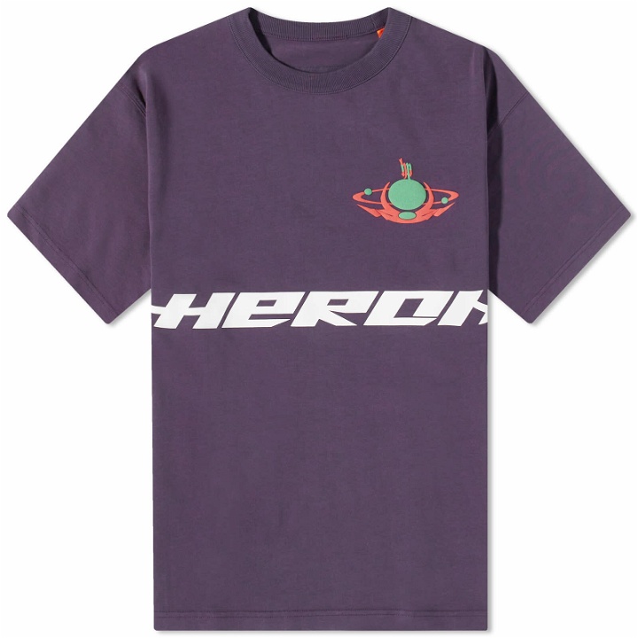 Photo: Heron Preston Men's Globe Burn T-Shirt in Purple