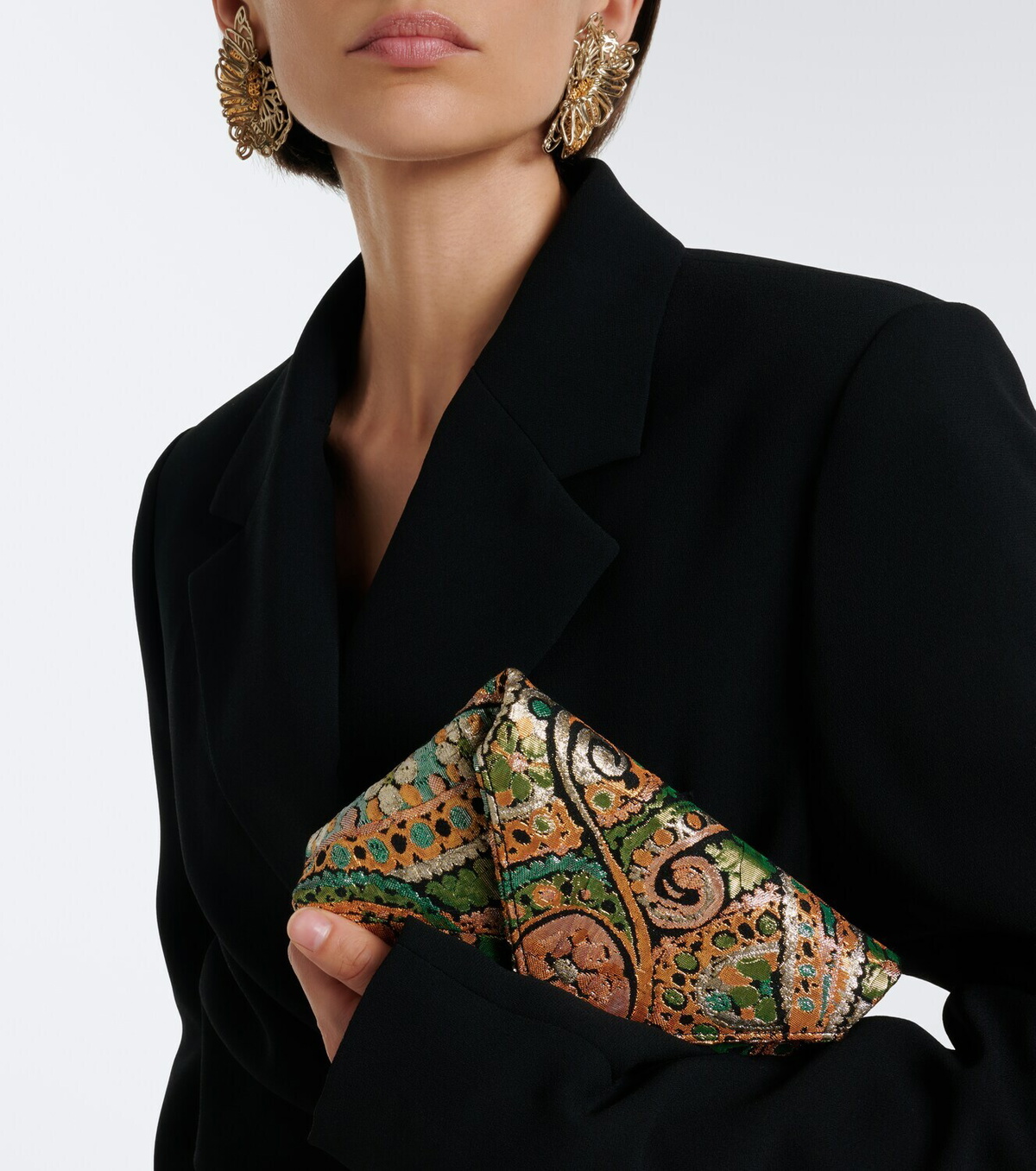 Dries Van Noten Medium jacquard clutch